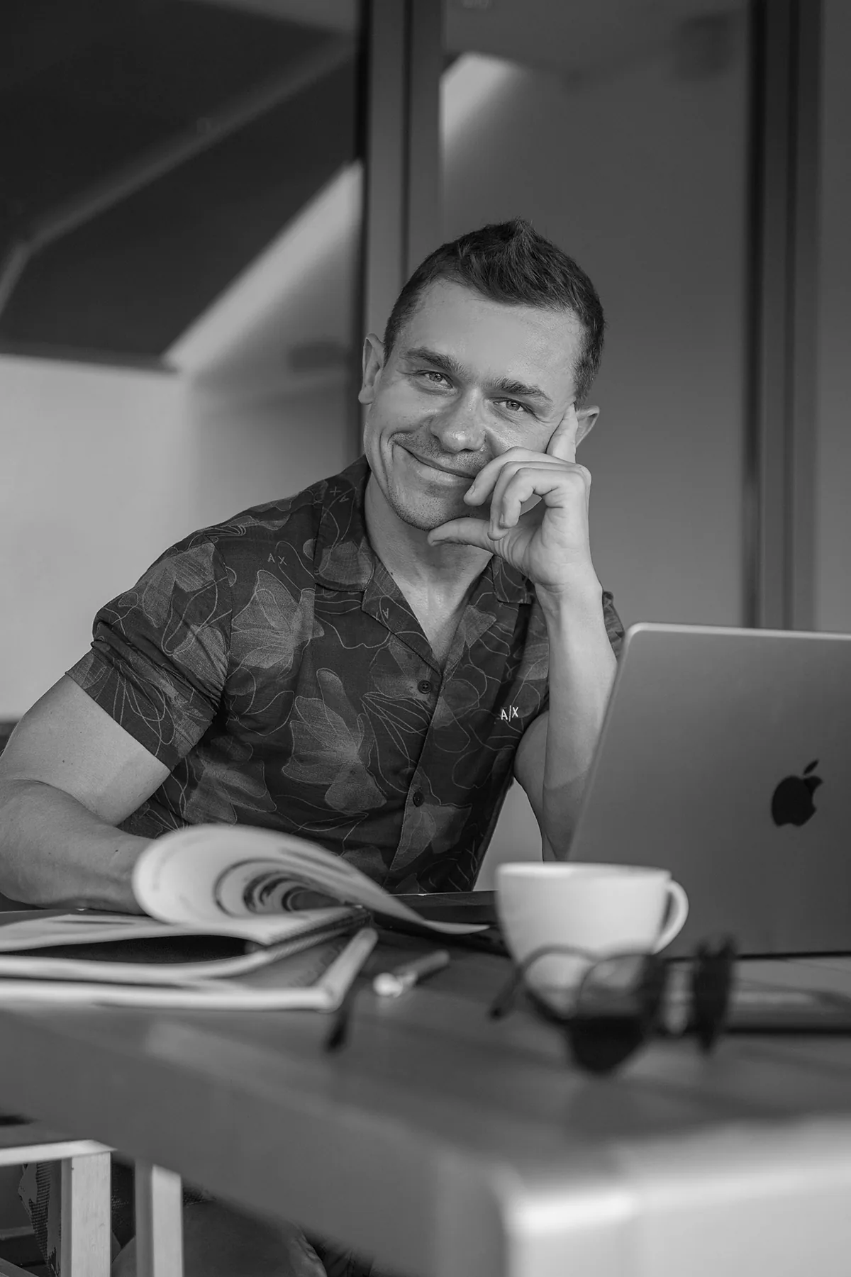 Marek Lenarcik, founder of KANSO, at his desk.